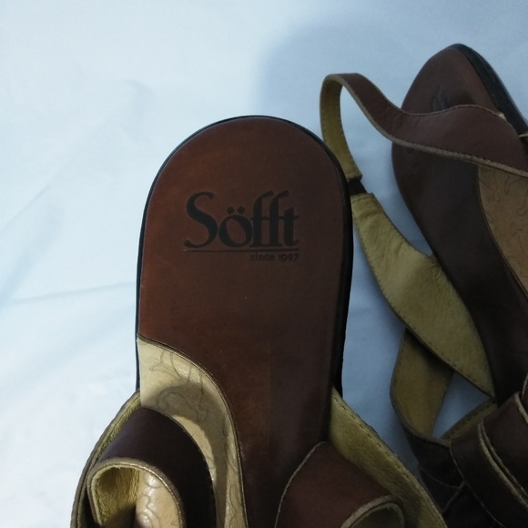 Sofft 1927 Brown Leather Strappy Sandal Heel - Picture 6 of 7